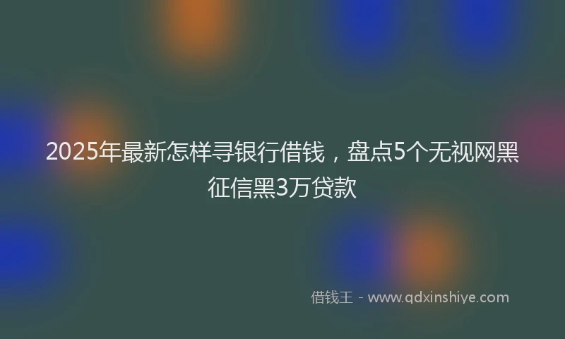 2025年最新怎样寻银行借钱，盘点5个无视网黑征信黑3万贷款