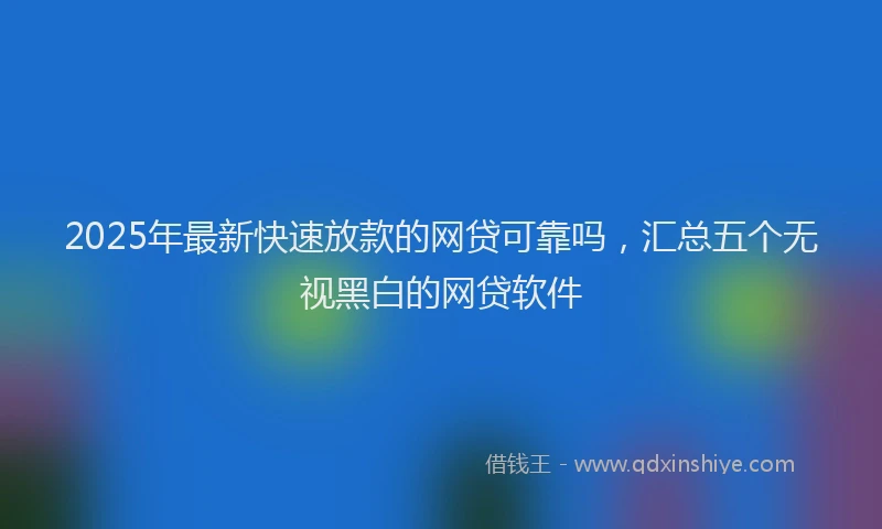 2025年最新快速放款的网贷可靠吗，汇总五个无视黑白的网贷软件