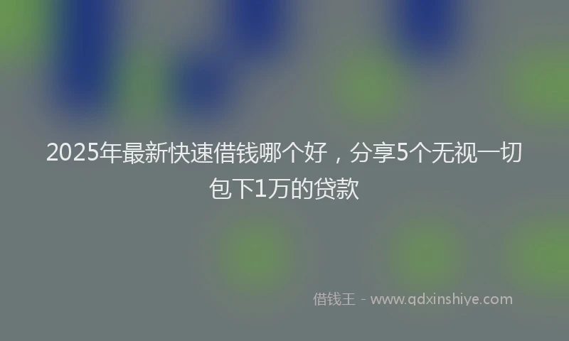 2025年最新快速借钱哪个好，分享5个无视一切包下1万的贷款