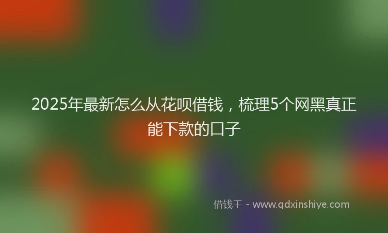 2025年最新怎么从花呗借钱，梳理5个网黑真正能下款的口子