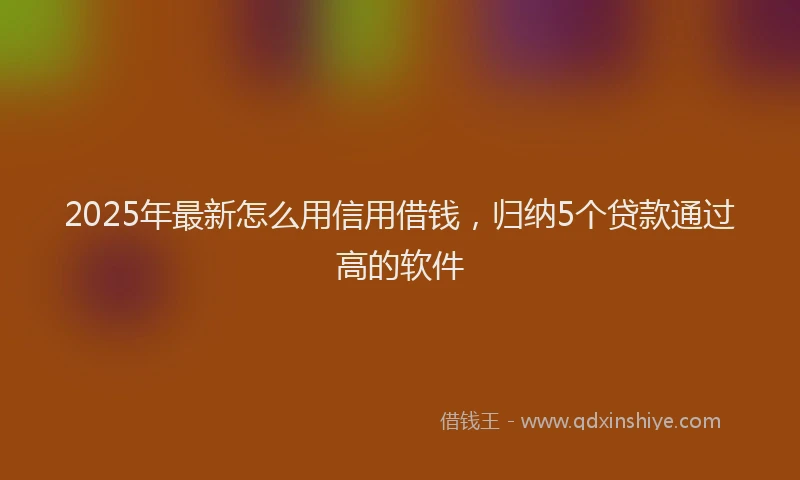 2025年最新怎么用信用借钱，归纳5个贷款通过高的软件