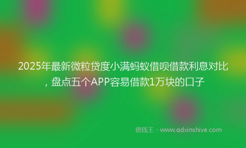 2025年最新微粒贷度小满蚂蚁借呗借款利息对比，盘点五个APP容易借款1万块的口子