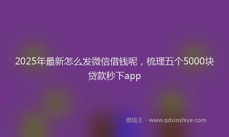 2025年最新怎么发微信借钱呢，梳理五个5000块贷款秒下app