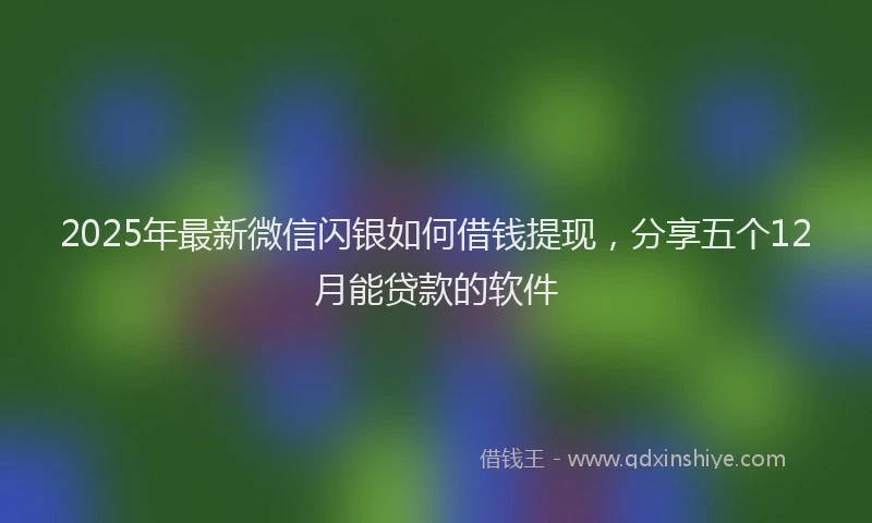 2025年最新微信闪银如何借钱提现，分享五个12月能贷款的软件