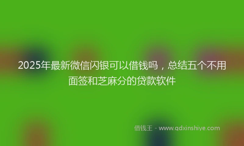 2025年最新微信闪银可以借钱吗，总结五个不用面签和芝麻分的贷款软件