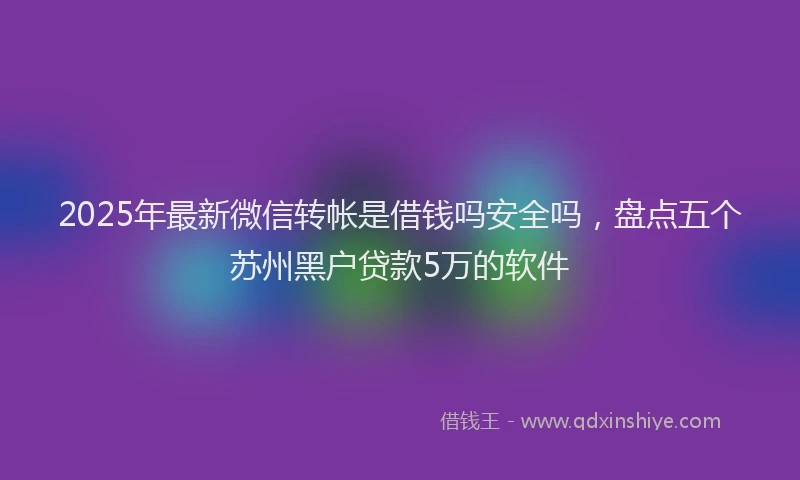 2025年最新微信转帐是借钱吗安全吗，盘点五个苏州黑户贷款5万的软件
