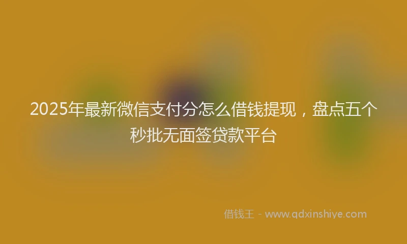 2025年最新微信支付分怎么借钱提现，盘点五个秒批无面签贷款平台