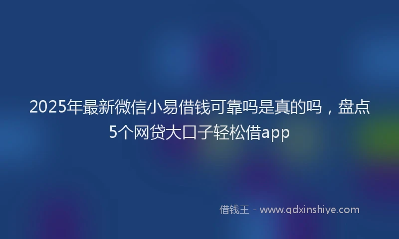 2025年最新微信小易借钱可靠吗是真的吗，盘点5个网贷大口子轻松借app
