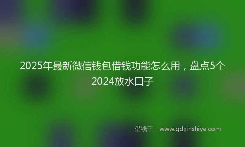 2025年最新微信钱包借钱功能怎么用，盘点5个2024放水口子