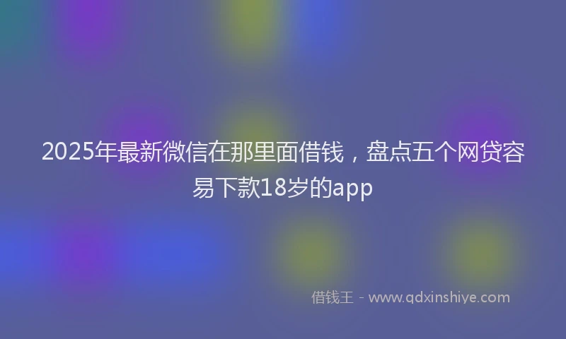2025年最新微信在那里面借钱，盘点五个网贷容易下款18岁的app