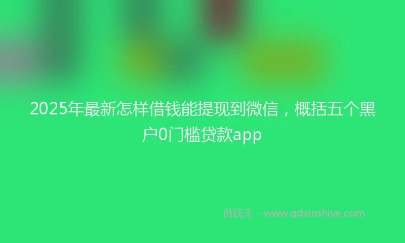 2025年最新怎样借钱能提现到微信，概括五个黑户0门槛贷款app