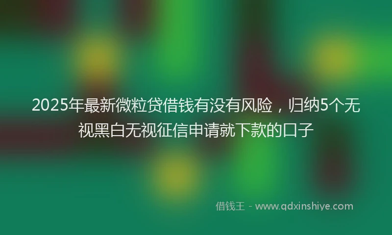2025年最新微粒贷借钱有没有风险，归纳5个无视黑白无视征信申请就下款的口子