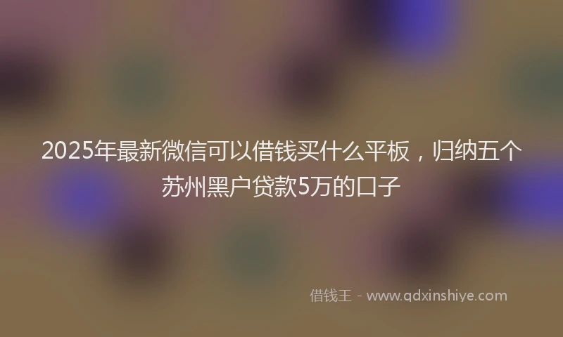 2025年最新微信可以借钱买什么平板，归纳五个苏州黑户贷款5万的口子