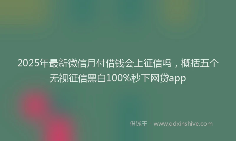 2025年最新微信月付借钱会上征信吗，概括五个无视征信黑白100%秒下网贷app