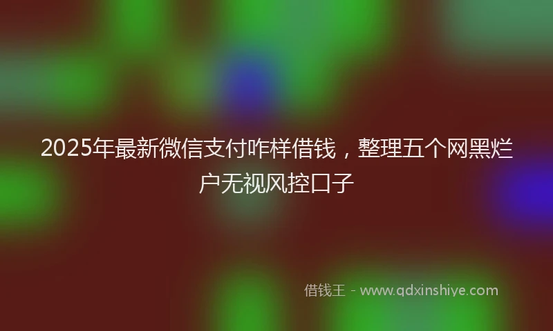 2025年最新微信支付咋样借钱，整理五个网黑烂户无视风控口子