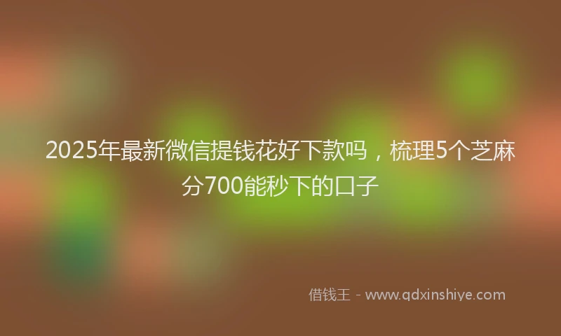 2025年最新微信提钱花好下款吗，梳理5个芝麻分700能秒下的口子