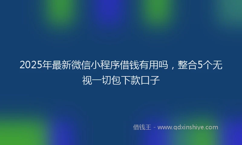 2025年最新微信小程序借钱有用吗，整合5个无视一切包下款口子