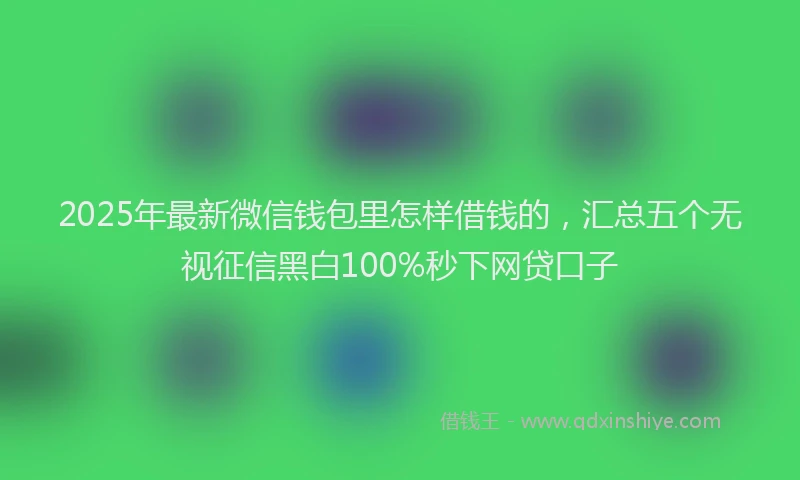 2025年最新微信钱包里怎样借钱的，汇总五个无视征信黑白100%秒下网贷口子