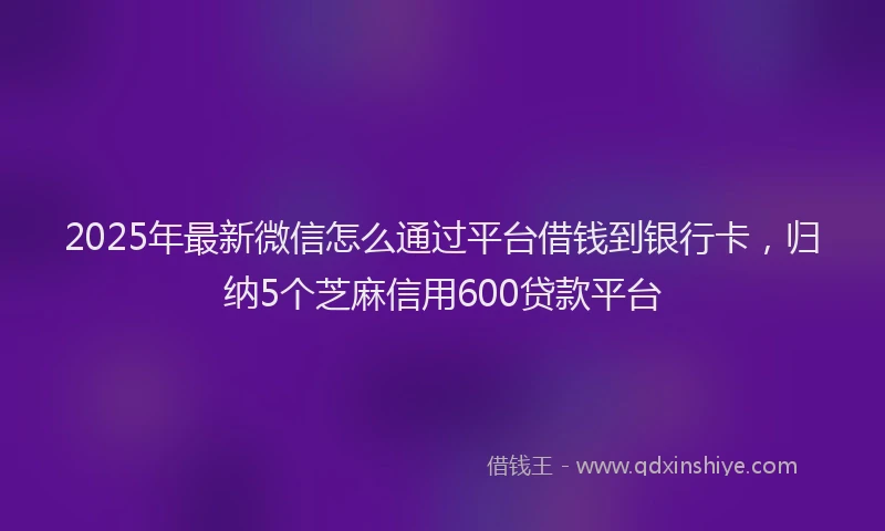 2025年最新微信怎么通过平台借钱到银行卡，归纳5个芝麻信用600贷款平台