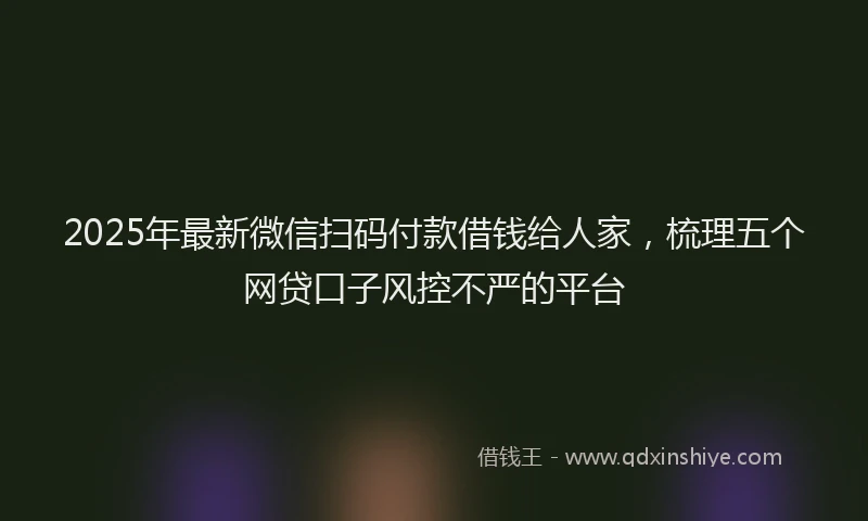 2025年最新微信扫码付款借钱给人家，梳理五个网贷口子风控不严的平台