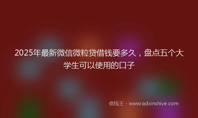 2025年最新微信微粒贷借钱要多久，盘点五个大学生可以使用的口子