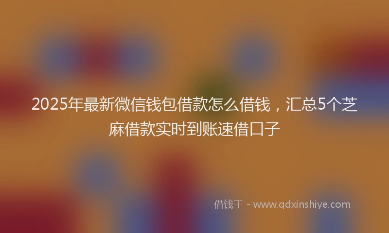 2025年最新微信钱包借款怎么借钱，汇总5个芝麻借款实时到账速借口子