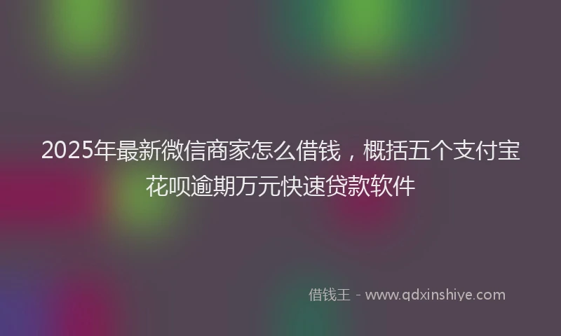 2025年最新微信商家怎么借钱，概括五个支付宝花呗逾期万元快速贷款软件