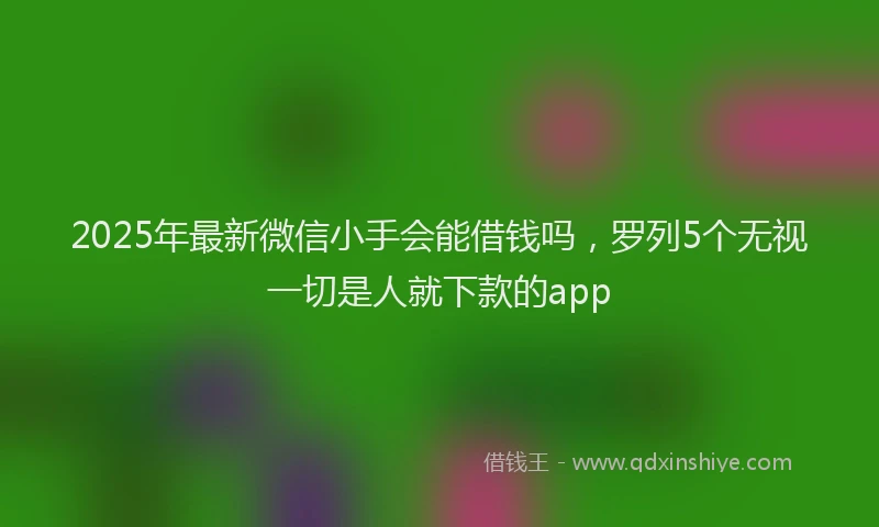2025年最新微信小手会能借钱吗，罗列5个无视一切是人就下款的app