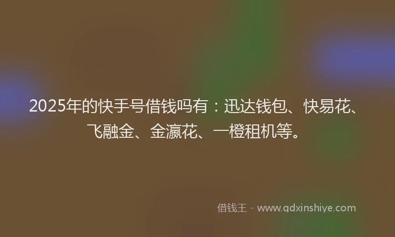 2025年的快手号借钱吗有：迅达钱包、快易花、飞融金、金瀛花、一橙租机等。