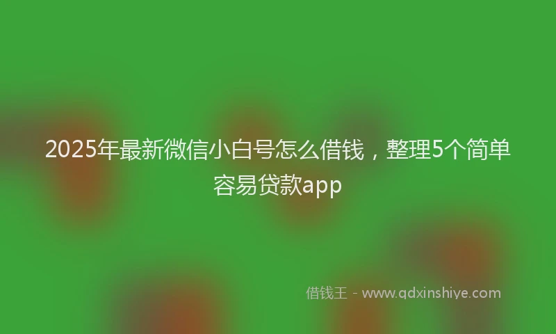 2025年最新微信小白号怎么借钱，整理5个简单容易贷款app
