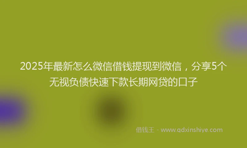 2025年最新怎么微信借钱提现到微信，分享5个无视负债快速下款长期网贷的口子