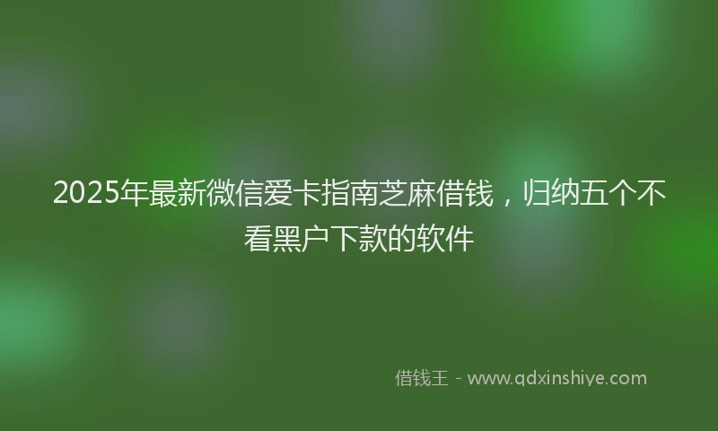 2025年最新微信爱卡指南芝麻借钱，归纳五个不看黑户下款的软件