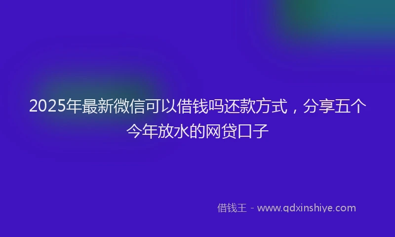 2025年最新微信可以借钱吗还款方式，分享五个今年放水的网贷口子