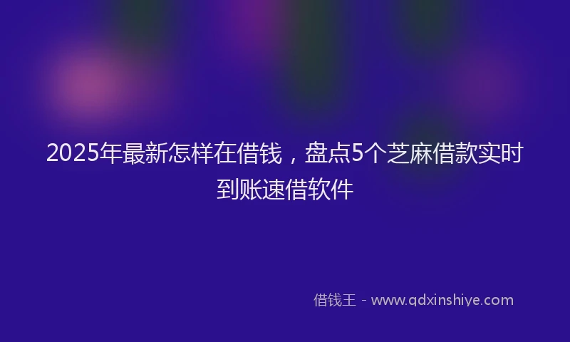 2025年最新怎样在借钱，盘点5个芝麻借款实时到账速借软件
