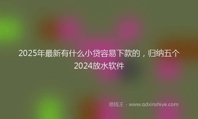 2025年最新有什么小贷容易下款的，归纳五个2024放水软件