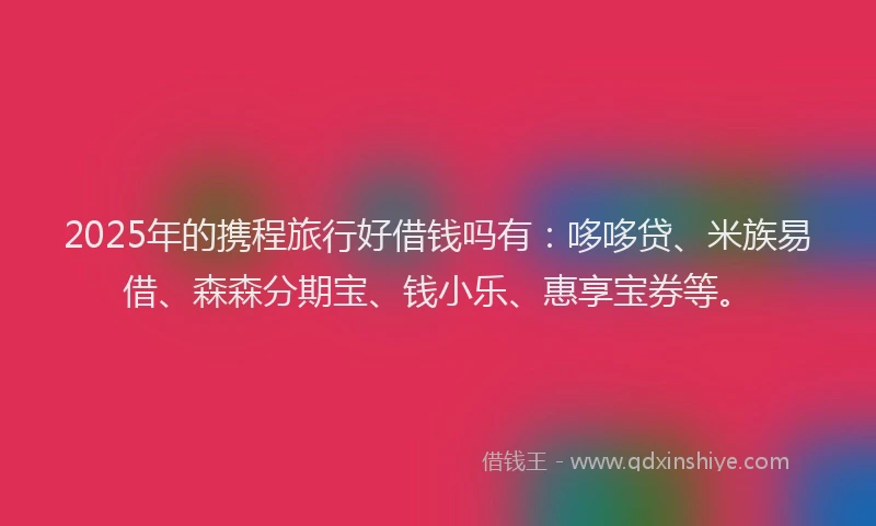 2025年的携程旅行好借钱吗有：哆哆贷、米族易借、森森分期宝、钱小乐、惠享宝券等。