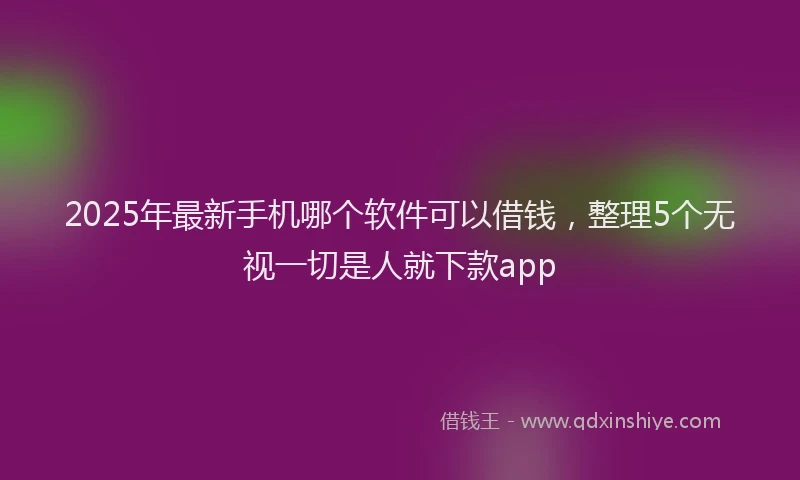 2025年最新手机哪个软件可以借钱，整理5个无视一切是人就下款app