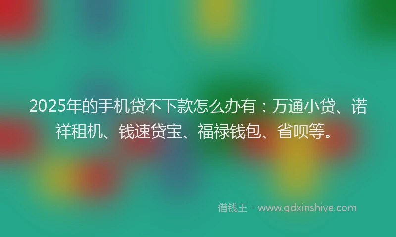 2025年的手机贷不下款怎么办有：万通小贷、诺祥租机、钱速贷宝、福禄钱包、省呗等。