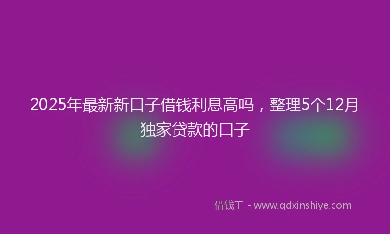 2025年最新新口子借钱利息高吗，整理5个12月独家贷款的口子
