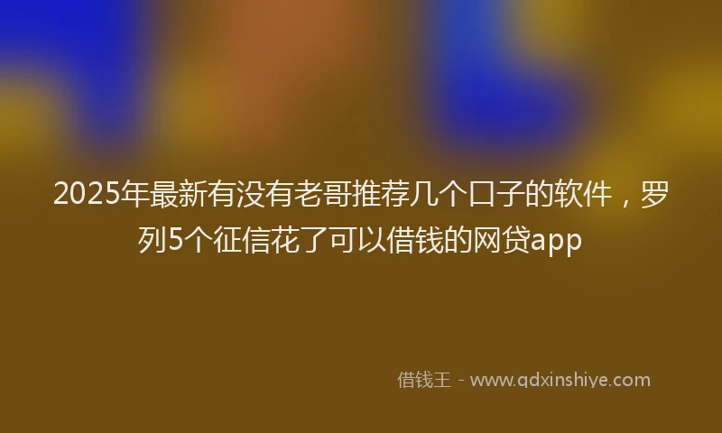 2025年最新有没有老哥推荐几个口子的软件，罗列5个征信花了可以借钱的网贷app
