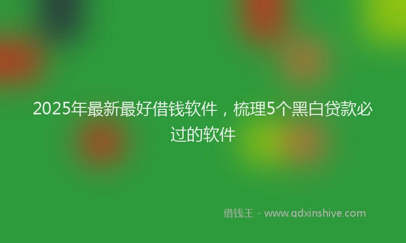 2025年最新最好借钱软件，梳理5个黑白贷款必过的软件