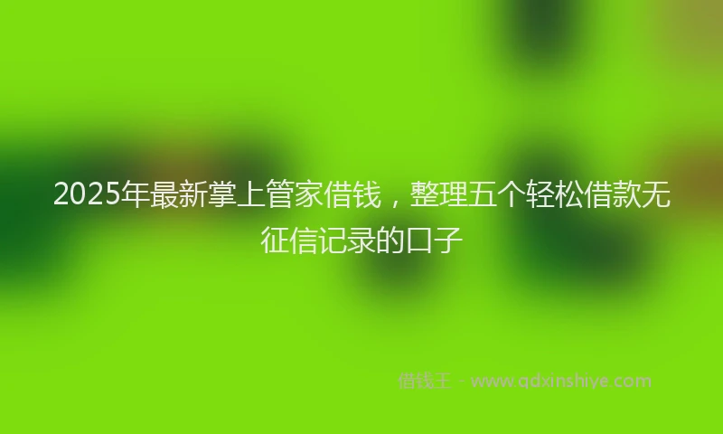 2025年最新掌上管家借钱，整理五个轻松借款无征信记录的口子