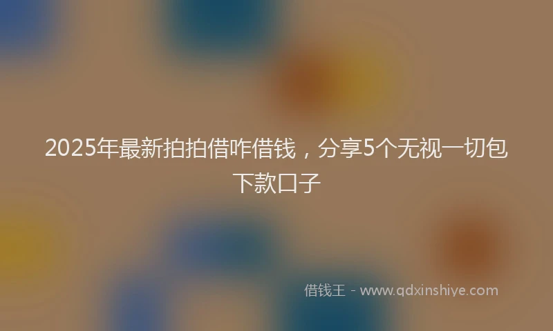 2025年最新拍拍借咋借钱，分享5个无视一切包下款口子