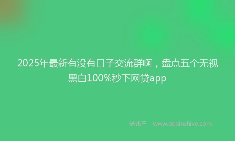 2025年最新有没有口子交流群啊，盘点五个无视黑白100%秒下网贷app