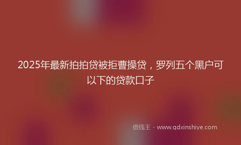 2025年最新拍拍贷被拒曹操贷，罗列五个黑户可以下的贷款口子