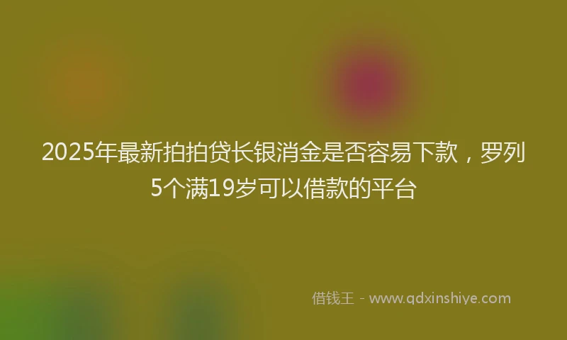 2025年最新拍拍贷长银消金是否容易下款，罗列5个满19岁可以借款的平台