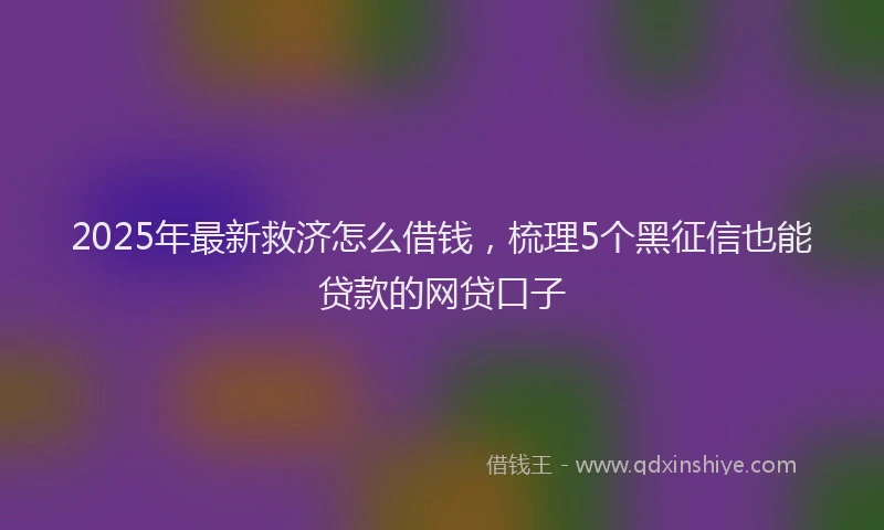 2025年最新救济怎么借钱，梳理5个黑征信也能贷款的网贷口子