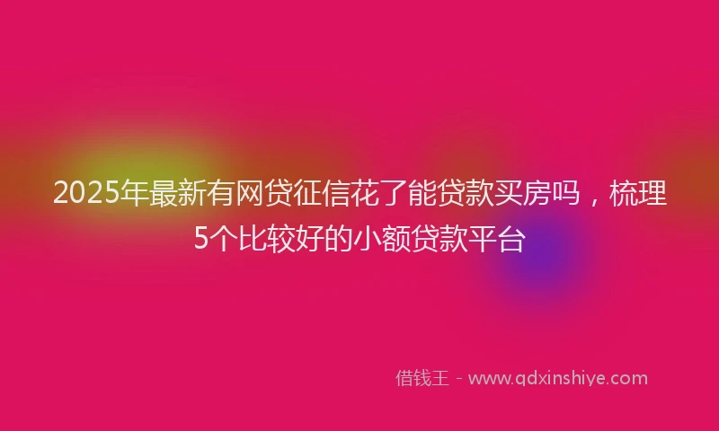 2025年最新有网贷征信花了能贷款买房吗，梳理5个比较好的小额贷款平台