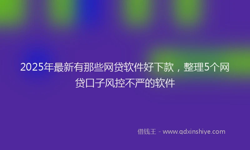 2025年最新有那些网贷软件好下款，整理5个网贷口子风控不严的软件