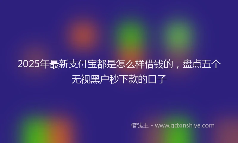 2025年最新支付宝都是怎么样借钱的，盘点五个无视黑户秒下款的口子